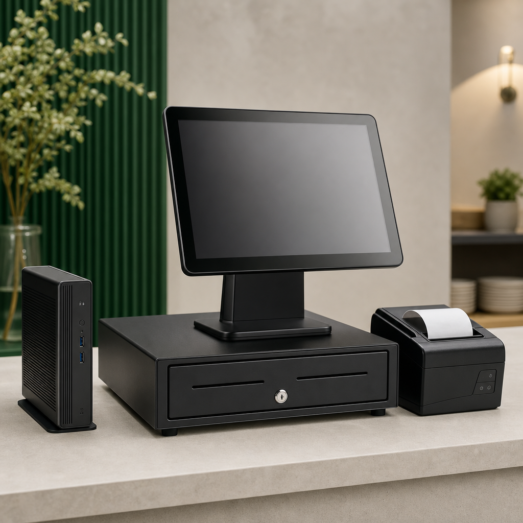 Windows kassa-set (mini-pc + touchscreen)